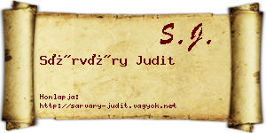 Sárváry Judit névjegykártya